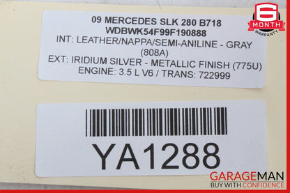 08-11 Mercedes R171 SLK280 SLK55 AMG Front Left Seat Belt Seatbelt Retractor OEM