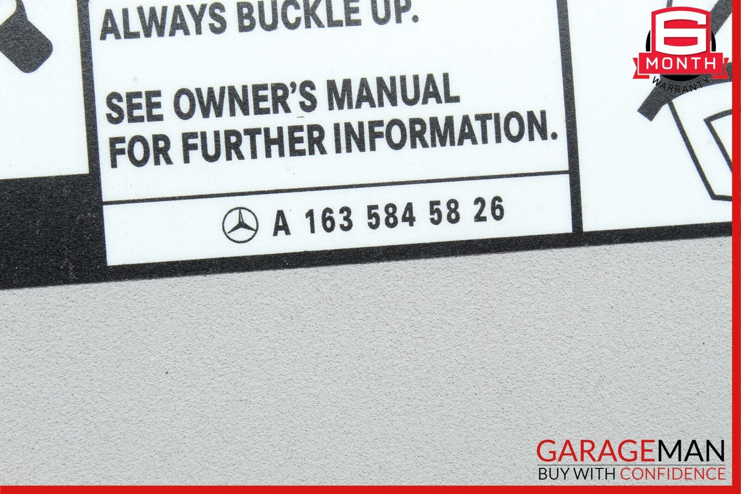 06-12 Mercedes X164 GL450 ML550 Front Left Side Sun Visor Sunvisor Cover Grey