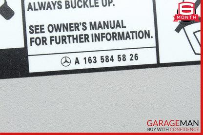 06-12 Mercedes X164 GL450 ML550 Front Left Side Sun Visor Sunvisor Cover Grey