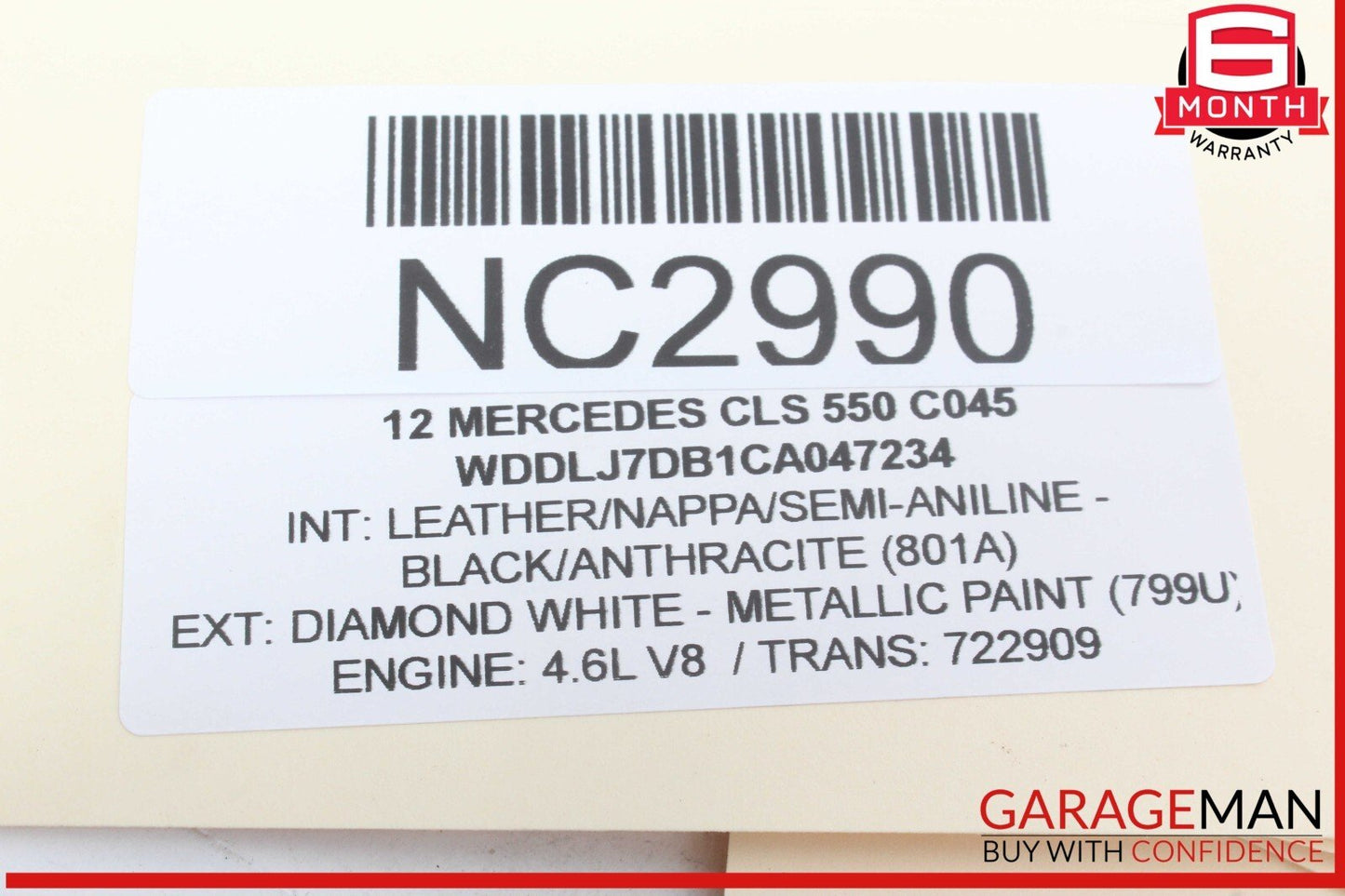 12-18 Mercedes W218 CLS550 Rear Right Passenger Side Quarter Door Window Glass
