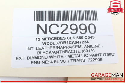 12-18 Mercedes W218 CLS550 Rear Right Passenger Side Quarter Door Window Glass