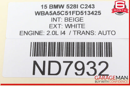 11-16 BMW 528i 535i 550i F10 Front Left Driver Side Sunvisor Sun Visor OEM