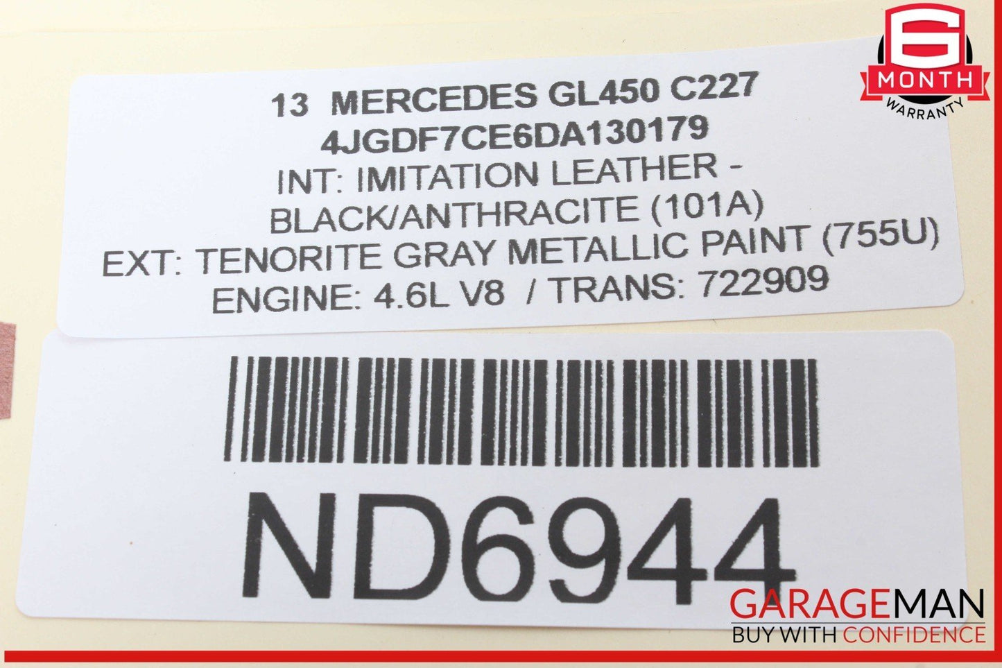 13-19 Mercedes X166 GL450 GL550 3rd Third Row Rear Left Seat Belt Seatbelt OEM