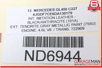 13-19 Mercedes X166 GL450 GL550 3rd Third Row Rear Left Seat Belt Seatbelt OEM