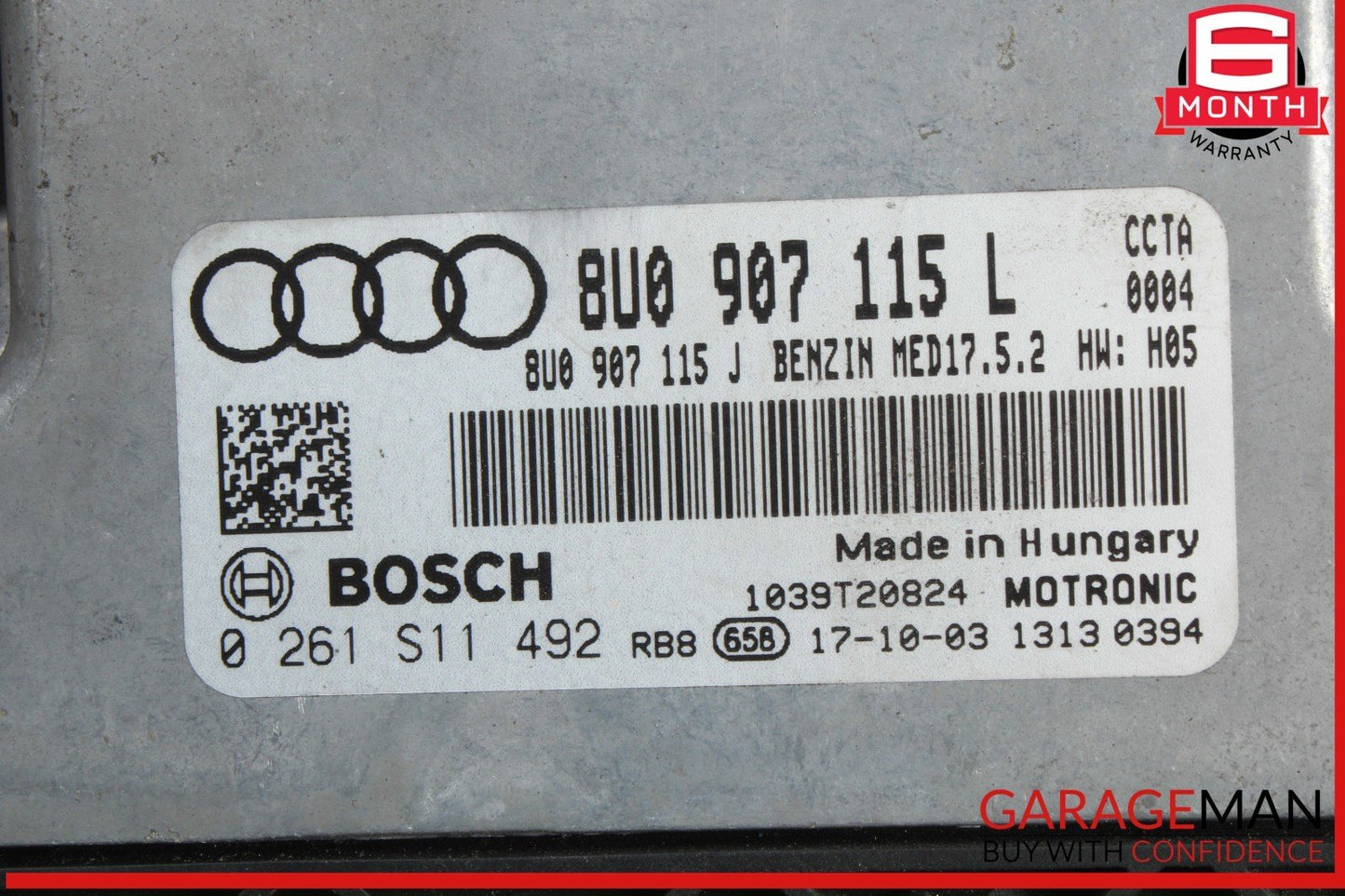 16-18 Audi Q3 2.0L Engine Computer ECU ECM Control Module Unit 8U0907115L OEM
