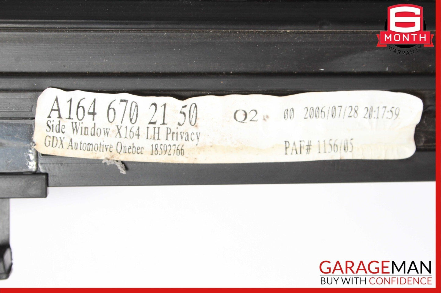 07-12 Mercedes X164 GL450 Rear Left Quarter Door Window Quarter Glass
