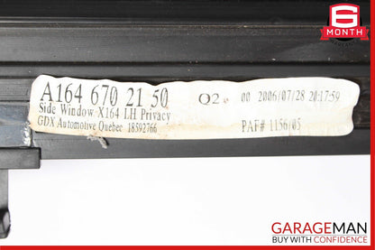 07-12 Mercedes X164 GL450 Rear Left Quarter Door Window Quarter Glass