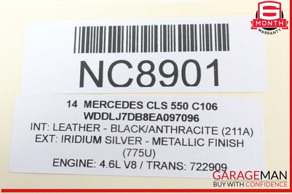 12-14 Mercedes W218 CLS550 C300 C350 Rear Left Side Exterior Door Handle OEM