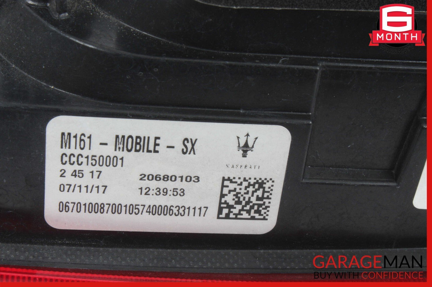 17-20 Maserati Levante M161 Inner Tail Light Lamp Left Driver Side OEM