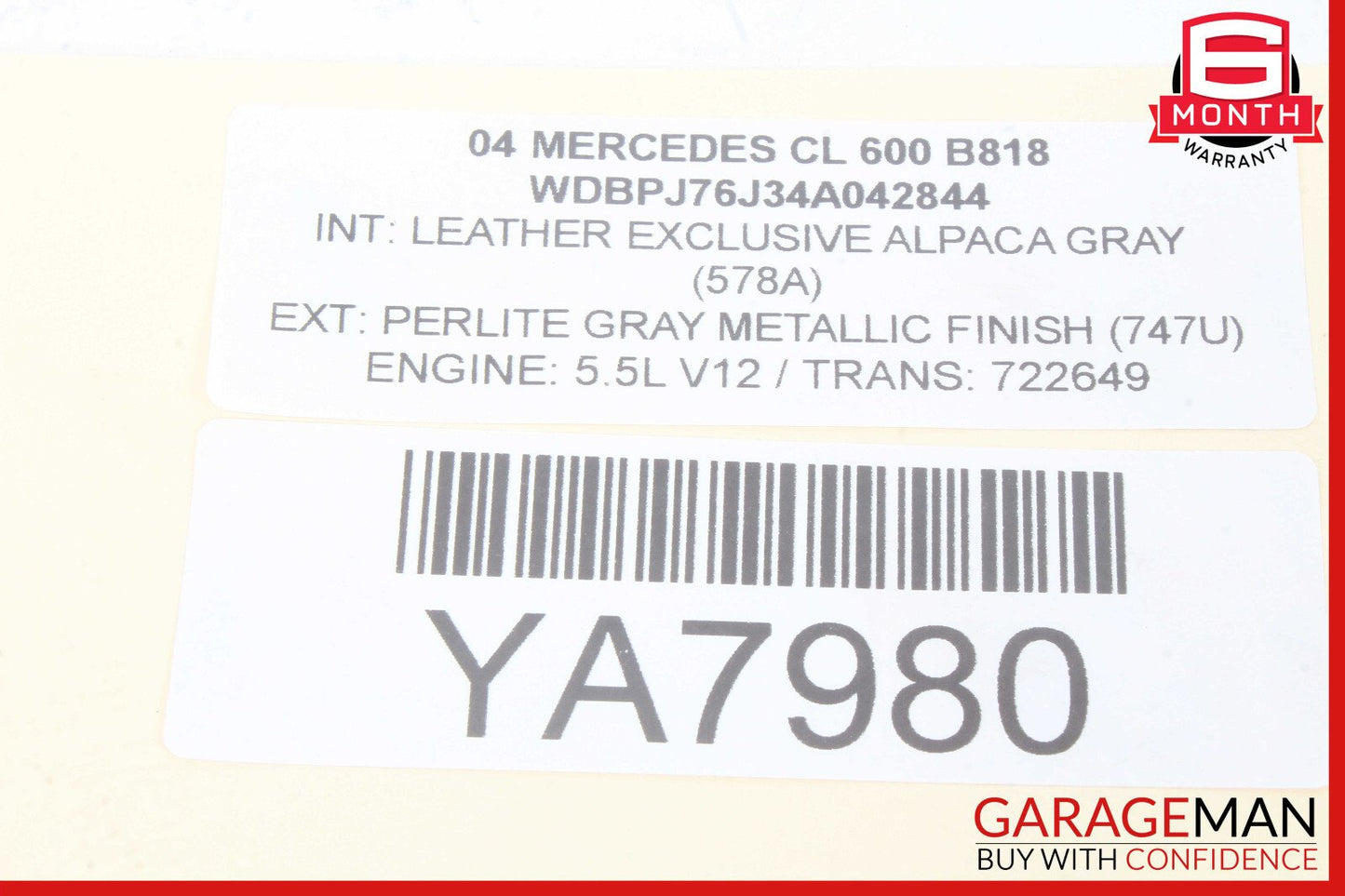03-06 Mercedes W215 CL600 SL600 Front Right Passenger Side Fog Light Lamp OEM