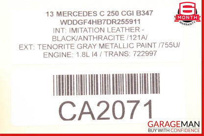 08-17 Mercedes W204 C250 E350 Center Console Ashtray Ash Tray Rear Black OEM