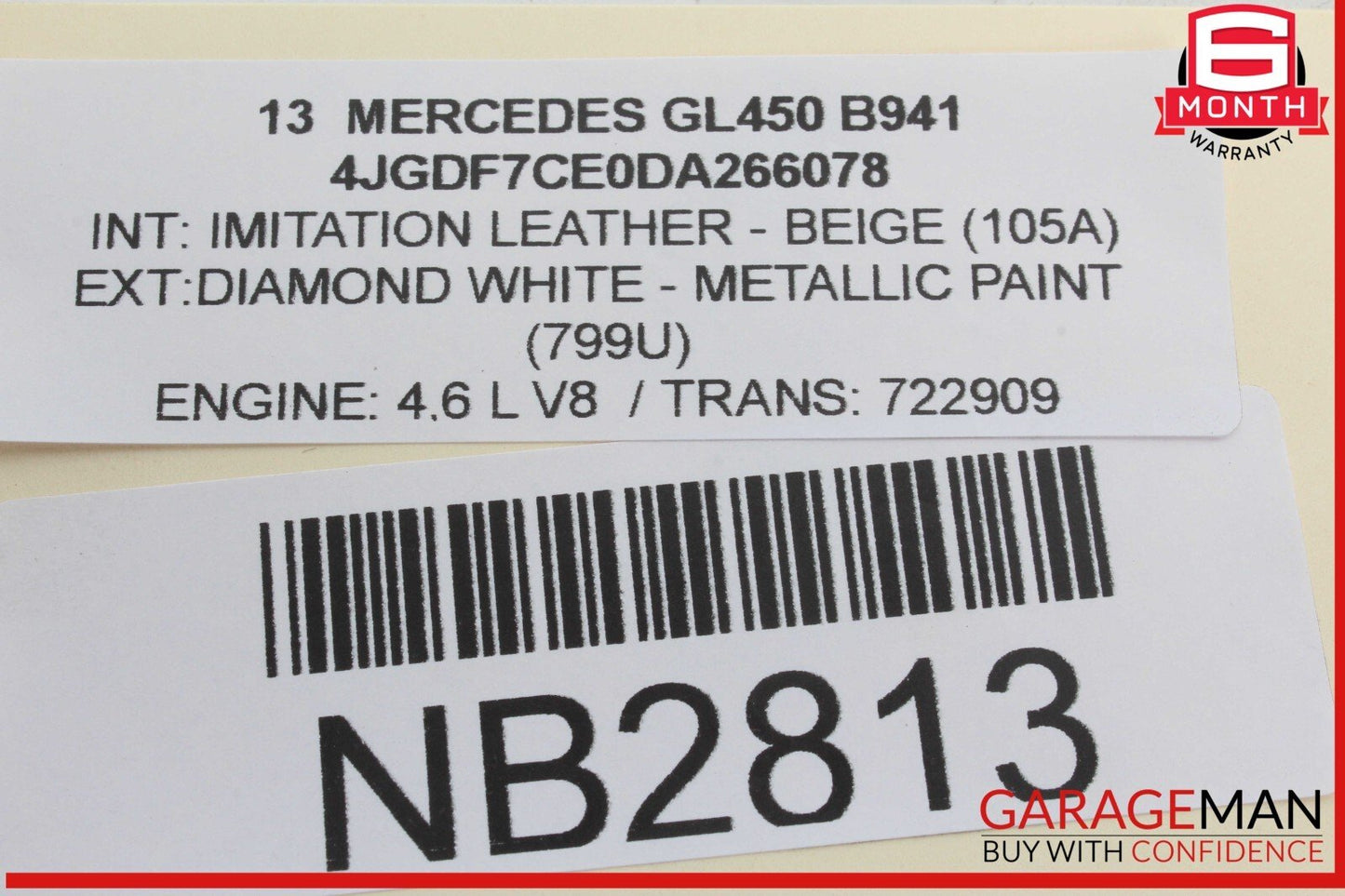 12-16 Mercedes X166 GL450 ML350 Rear Right Side Exterior Door Handle OEM