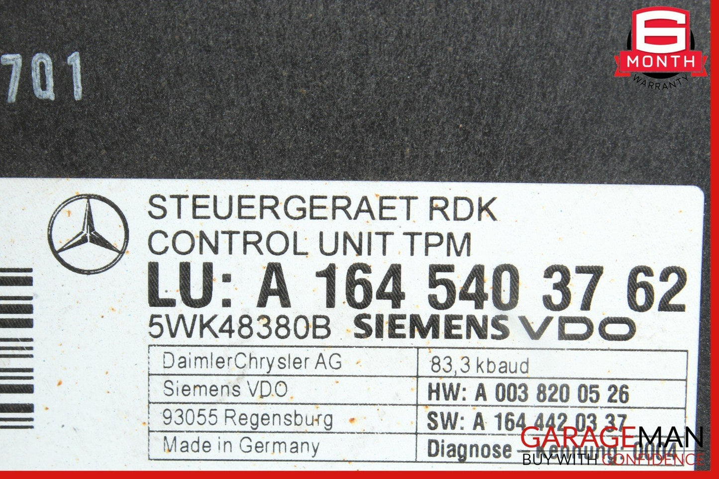 06-09 Mercedes W211 E350 GL450 ML350 Tire Pressure Control Module 1645403762 OEM