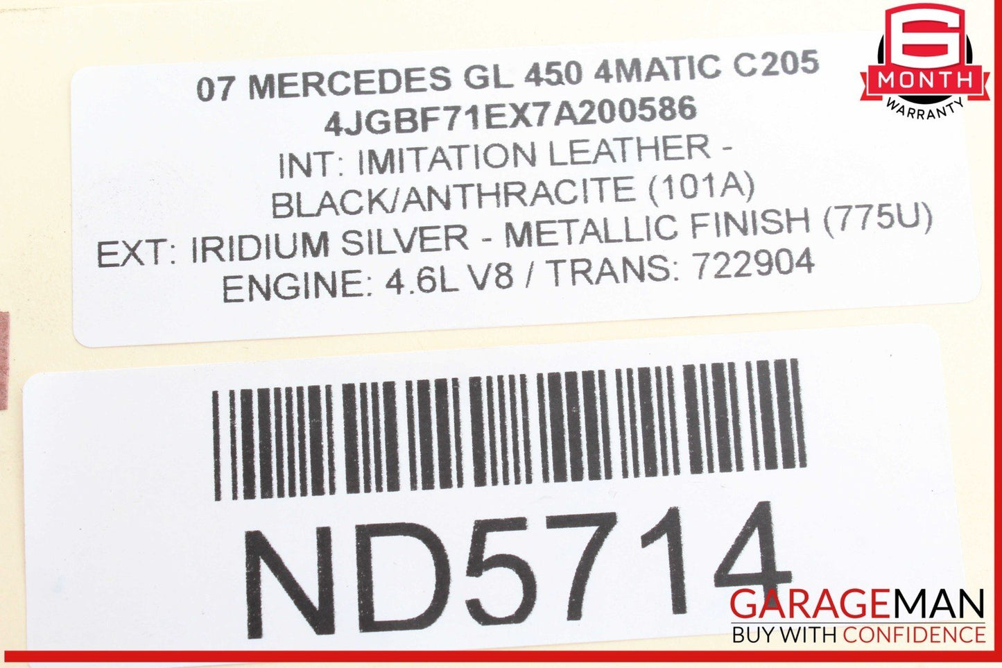 06-12 Mercedes X164 GL450 4MATIC ML550 Front Left Side Reinforcement Bracket OEM