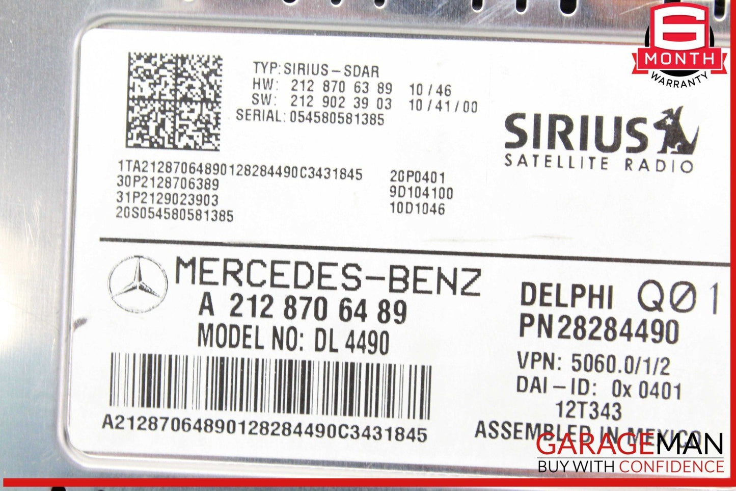 12-14 Mercedes W204 C250 CGI  Sirius Satellite Radio Receiver 2128706489 OEM