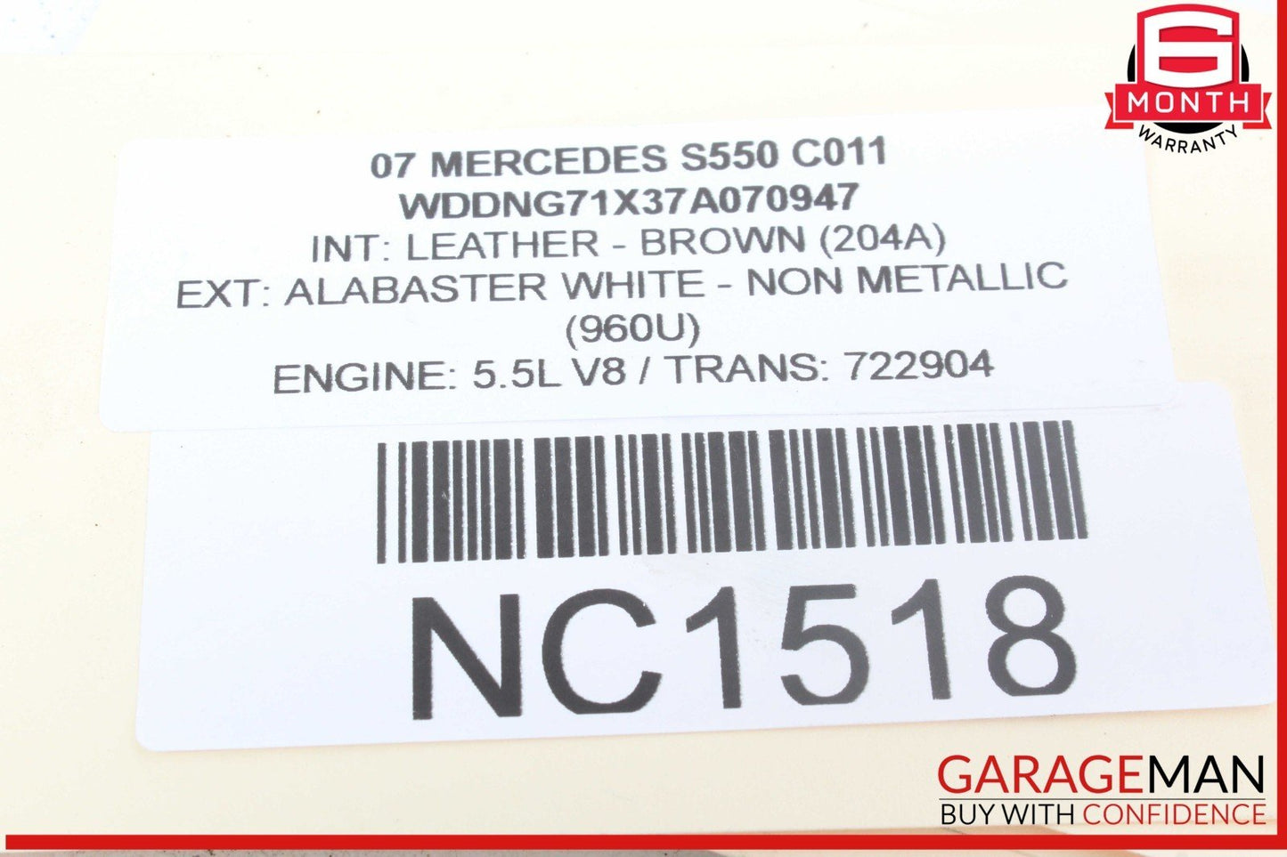 07-14 Mercedes W221 S550 CL550 Rear Right Air Suspension Shock Strut Airmatic