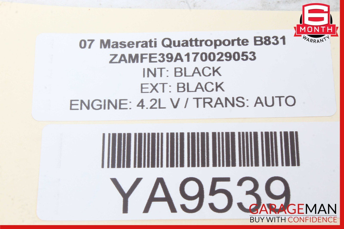 03-08 Maserati Quattroporte M139 Front Right Side Seat Belt Black OEM