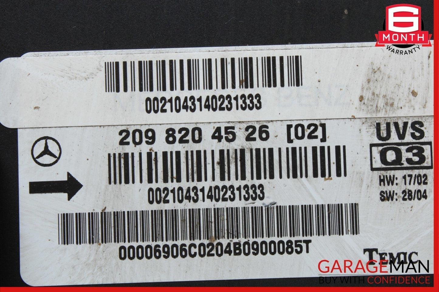 03-09 Mercedes W209 CLK500 CLK350 Convertible Top Roof Control Module OEM