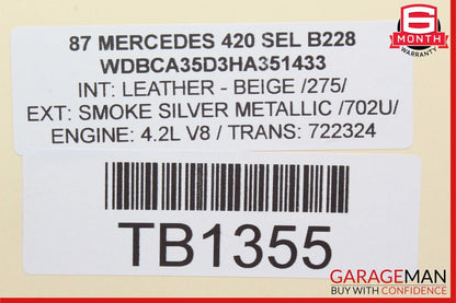 86-95 Mercedes R129 300SL 500SL 420SEL ABS Anti Lock Brake Control Module Unit