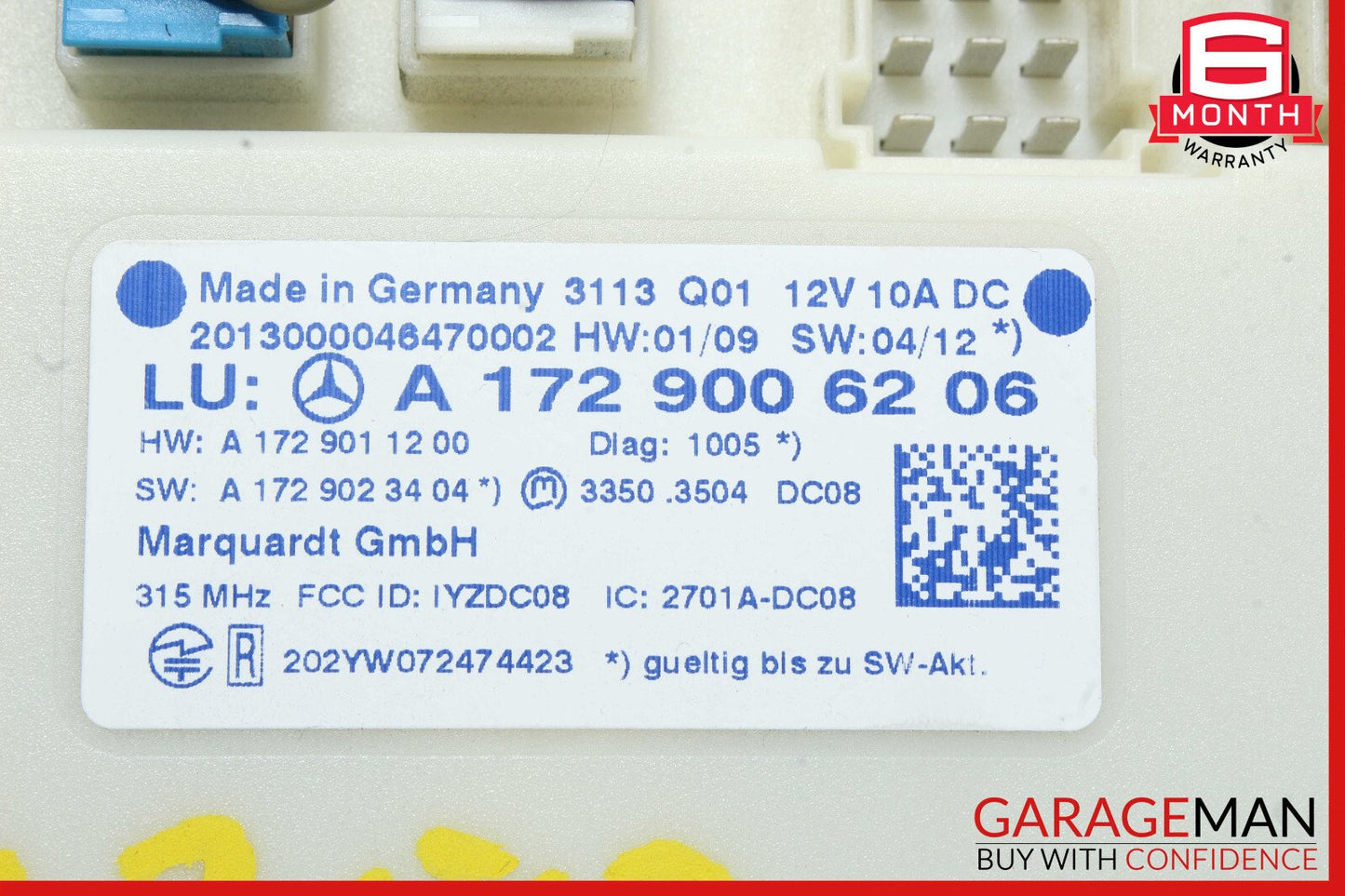 10-15 Mercedes W204 C250 C300 Keyless Go Entry Control Module 1729007900 OEM