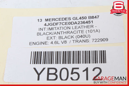12-19 Mercedes X166 GL450 Window Regulator Motor Rear Right Side OEM