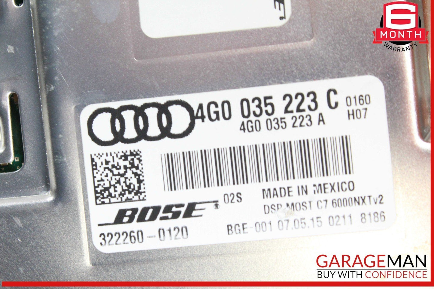 2012-2018 Audi A8 Radio Amplifier Bose 4G0035223C OEM