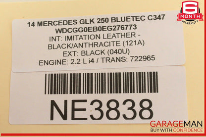 10-15 Mercedes X204 GLK250 Bluetec Rear Right Side Door Lock Latch Actuator OEM