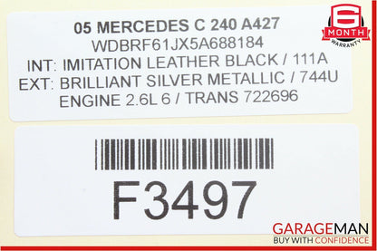 01-07 Mercedes W203 C240 C55 AMG Front Right Seat Belt Seatbelt Retractor Gray