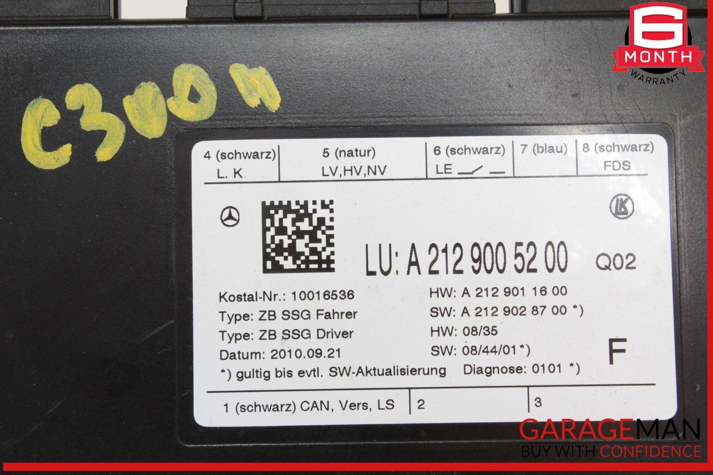 08-18 Mercedes W204 C300 E350 C250 Front Left Side Seat Control Module Unit OEM