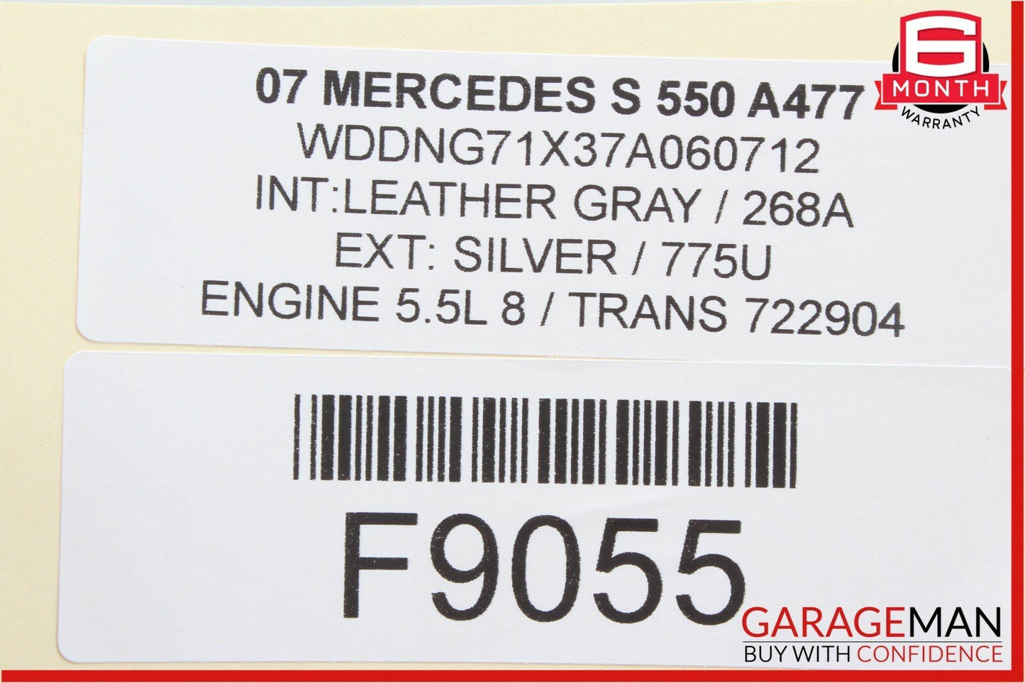 07-09 Mercedes W221 S550 S65 AMG Ash Tray Ashtray Lighter Compartment Tray Grey