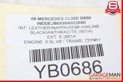 07-14 Mercedes W216 CL550 CL600 Rear Left Door Window Regulator Motor Unit OEM