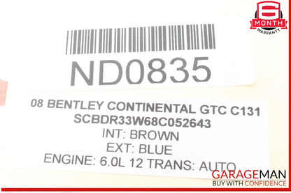 03-12 Bentley Continental GTC AC A/C Air Conditioning Compressor OEM