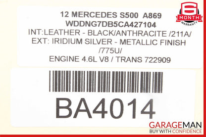 10-13 Mercedes W221 S550 S65 AMG Front Left Side Mirror Door Rear View Silver