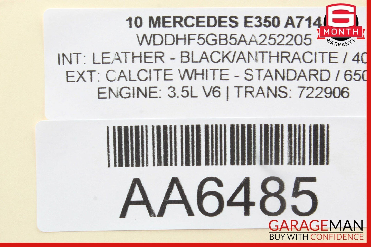 10-14 Mercedes W212 E350 Rear Right Passenger Side Door Window Regulator Motor