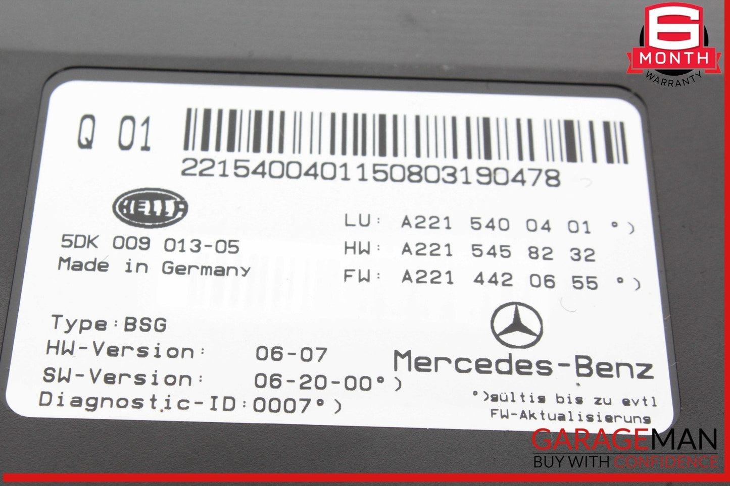 07-14 Mercedes W221 S550 CL550 Electric Power Supply Fuse Box Control Module OEM