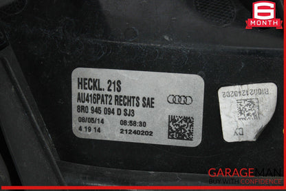 13-17 Audi SQ5 Q5 Rear Right Passenger Side Tail Light Lamp LED 8R0945094D OEM