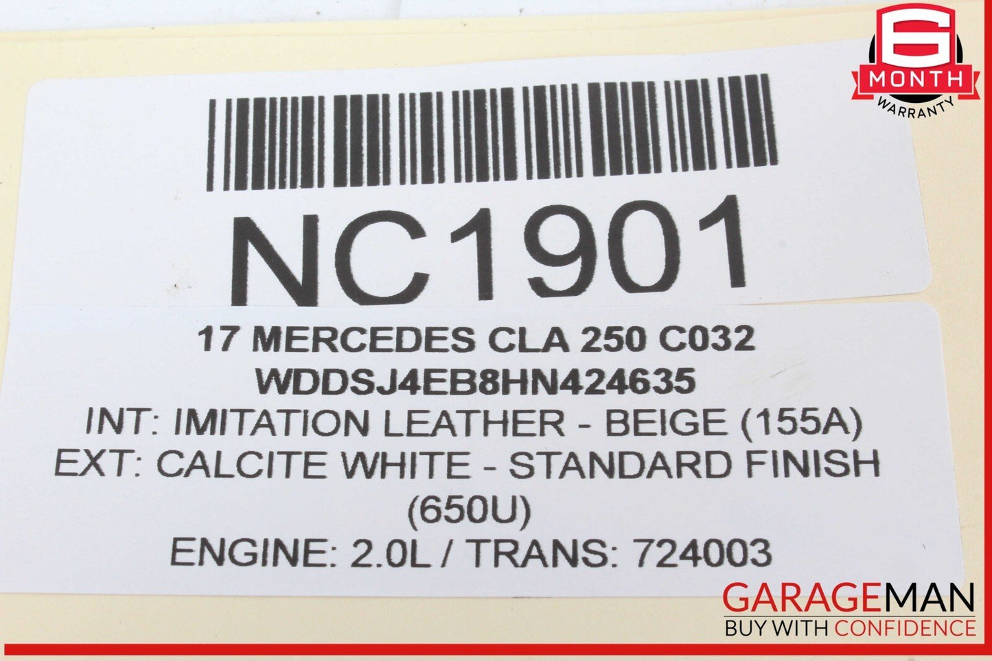 14-19 Mercedes W117 CLA250 Rear Left Exterior Door Handle Keyless Go OEM