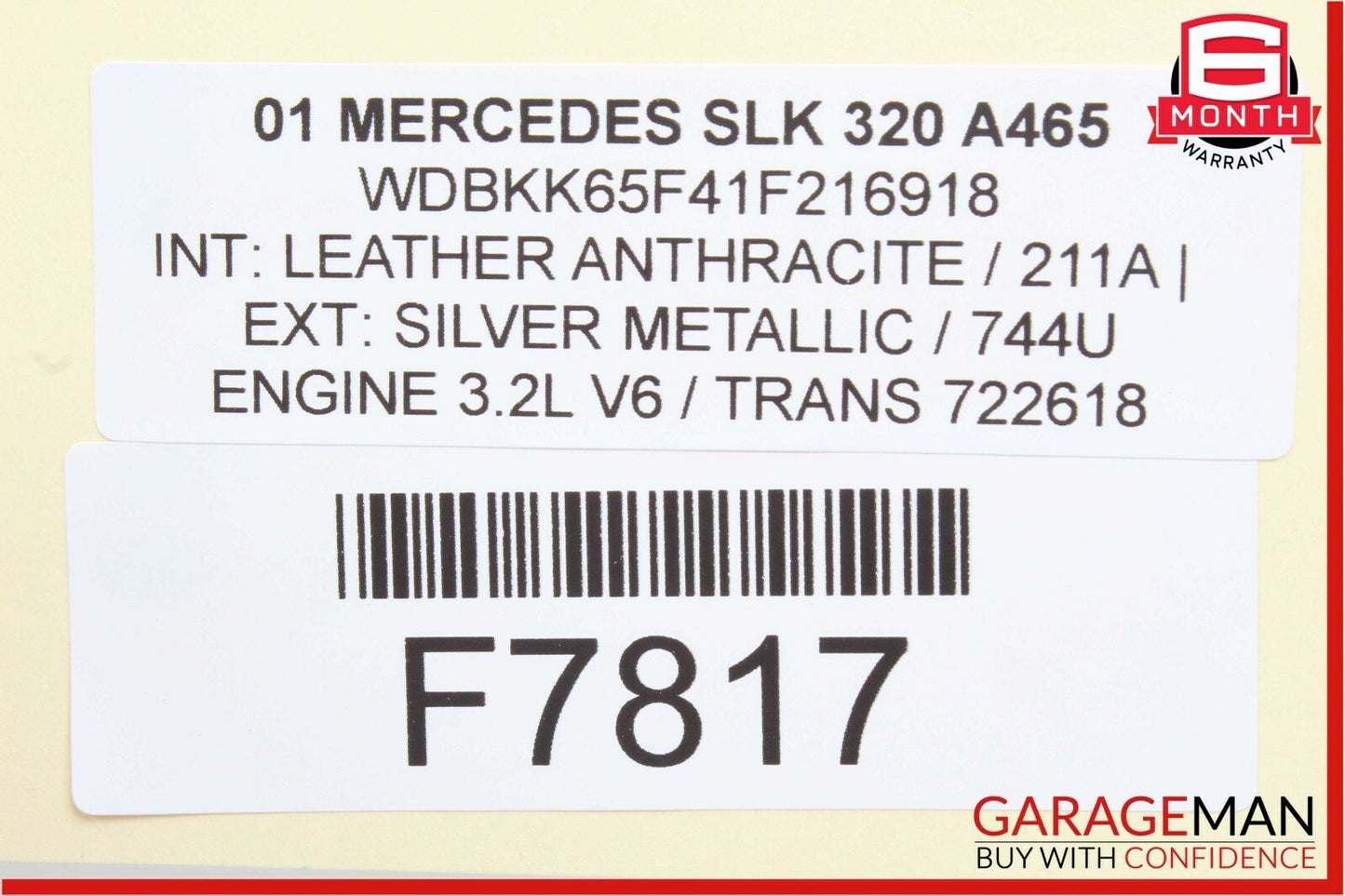 97-04 Mercedes R170 SLK320 Rear Right Passenger Side Quarter Window Glass OEM