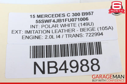 15-20 Mercedes W205 C300 C400 Rear Right or Left Lower Rearward Control Arm OEM