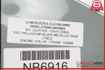 12-18 Mercedes W218 CLS550 Rear Left Driver Side Quarter Door Window Glass OEM