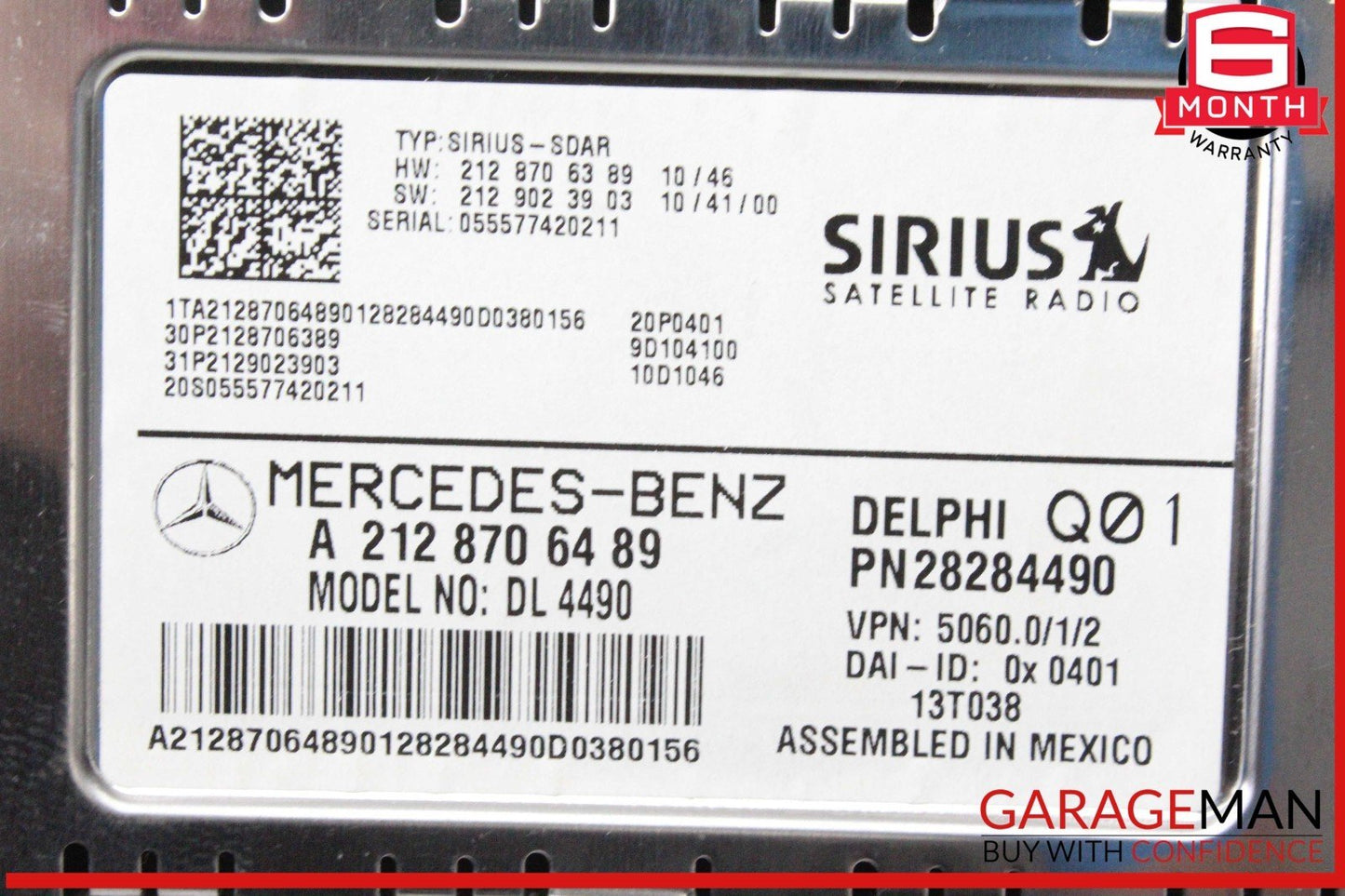13-19 Mercedes X166 GL450 Sirius Satellite Radio Receiver 2128706489 OEM