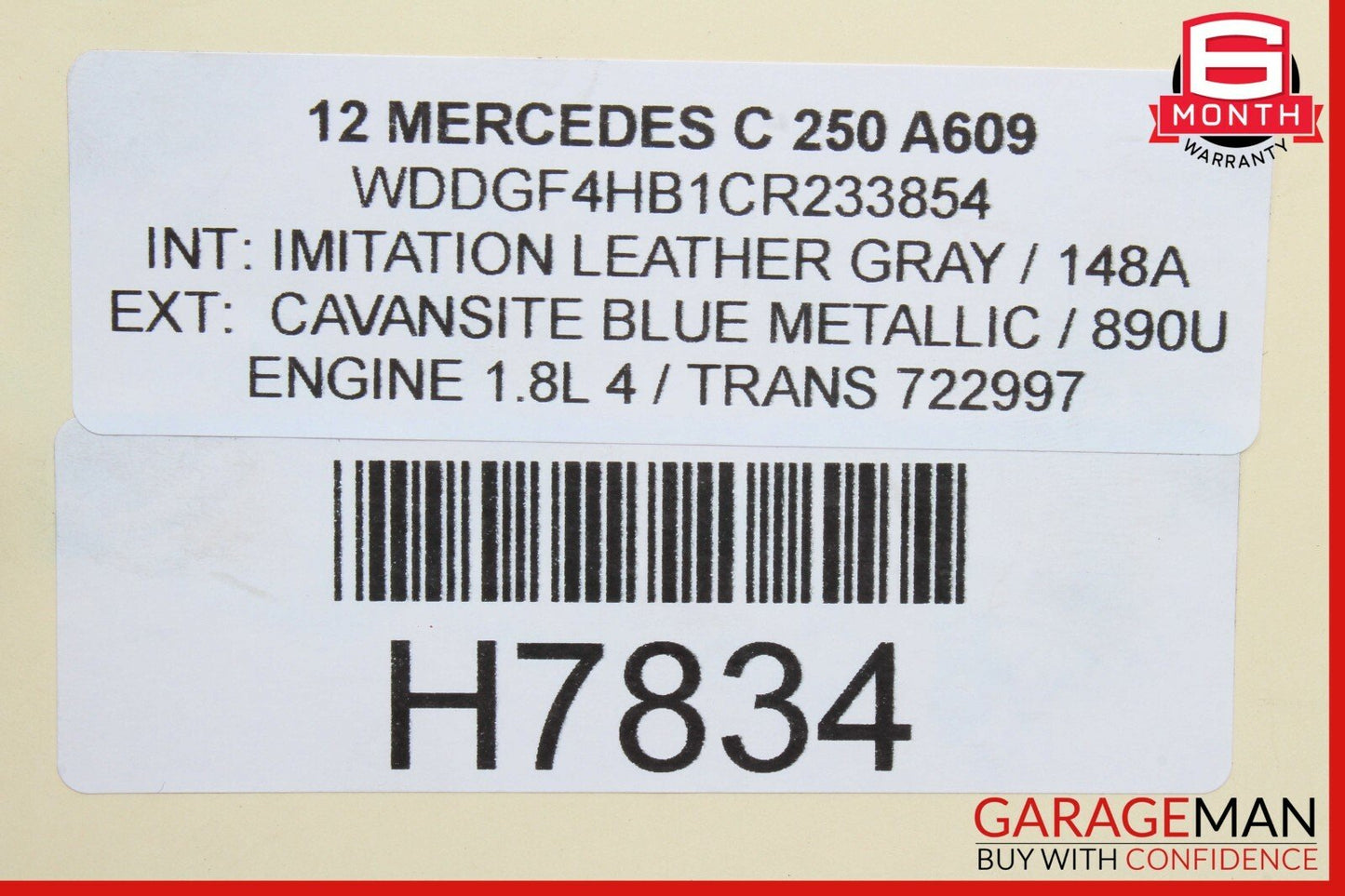 12-14 Mercedes W204 C250 C300 Sedan Rear Right Side Door Lock Latch Actuator OEM