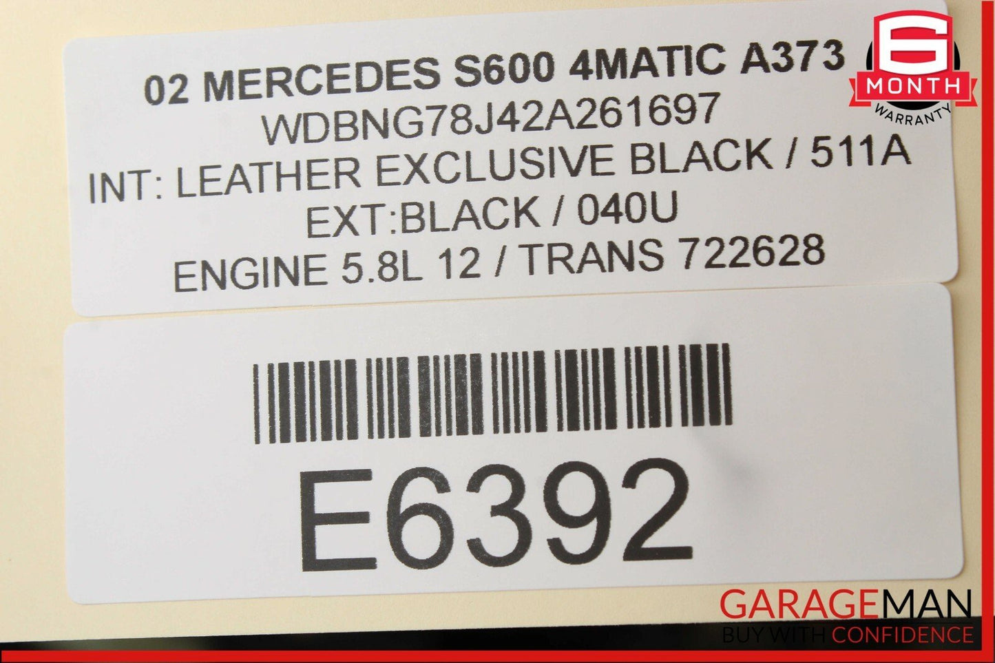00-06 Mercedes W215 CL500 S600 Sunroof Sun Roof Window Motor 2208203842 OEM