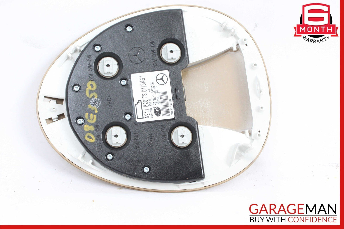 07-09 Mercedes W211 E350 E500 E63 AMG Rear Overhead Dome Light Reading Map Brown