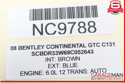 07-18 Bentley Continental GTC Anti Theft Alarm Movement Control Module Unit OEM