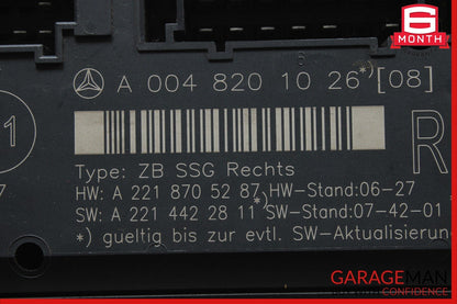 07-13 Mercedes W221 S350 S550 S65 AMG Front Right Side Under Seat Control Module