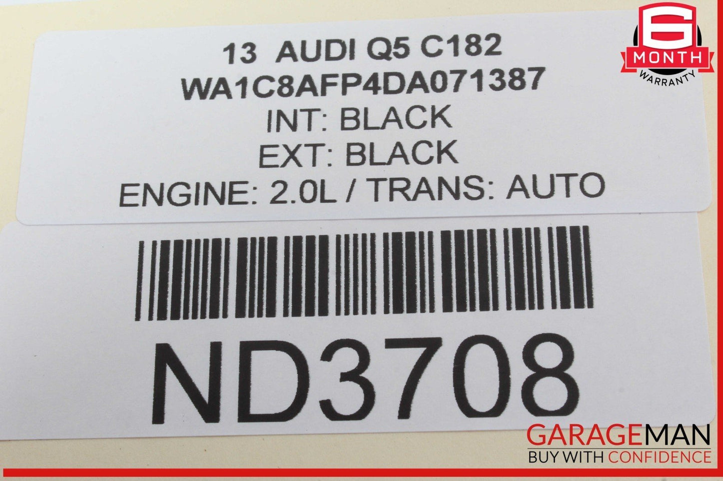 13-17 Audi Q5 Front Left or Right Side Seat Headrest Head Rest Black OEM