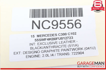 15-20 Mercedes W205 C300 Rear Left Side Exterior Door Handle Keyless Go OEM