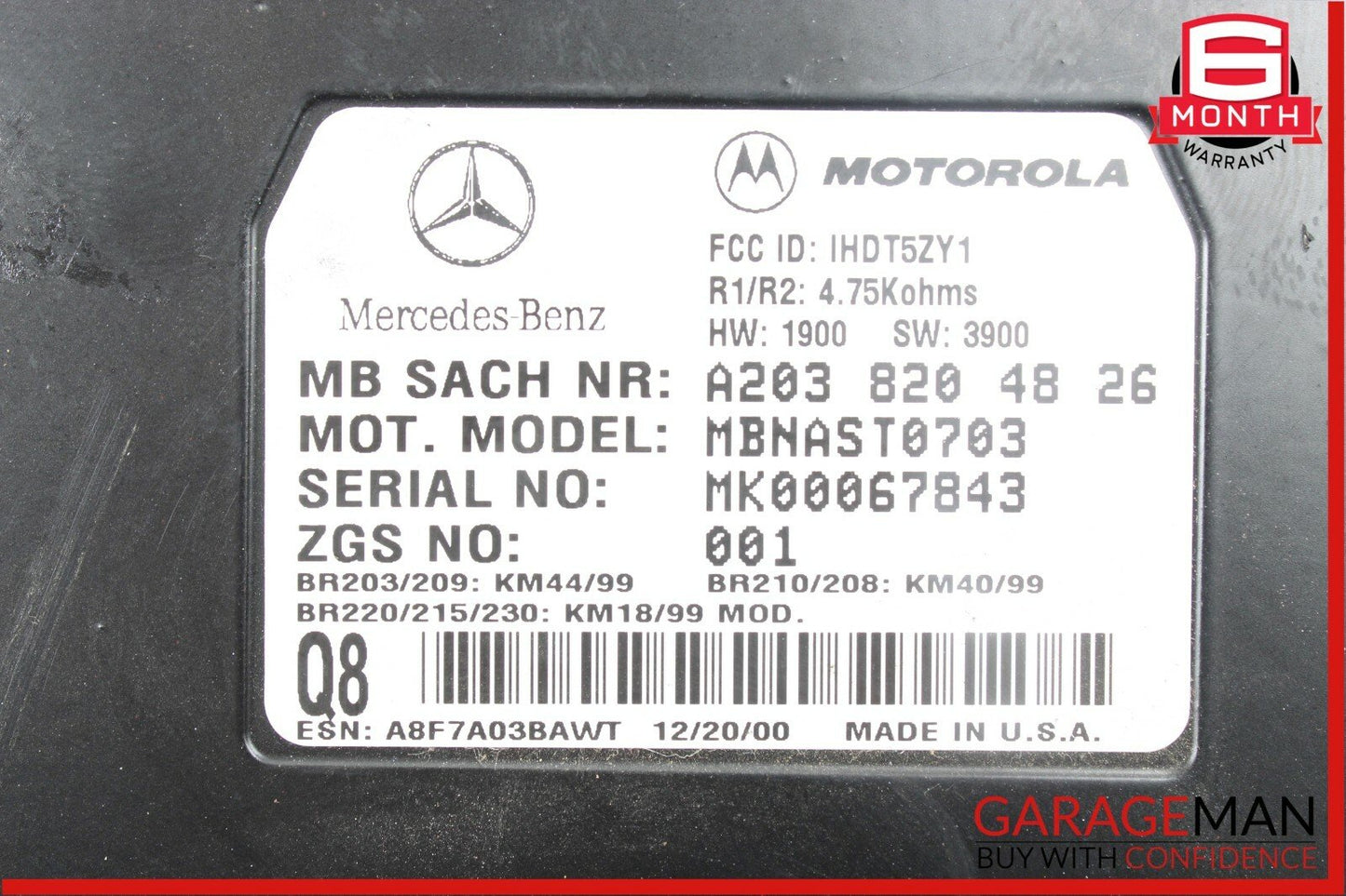 00-06 Mercedes SL500 E320 C320 Voice Command Communication Control Module Unit
