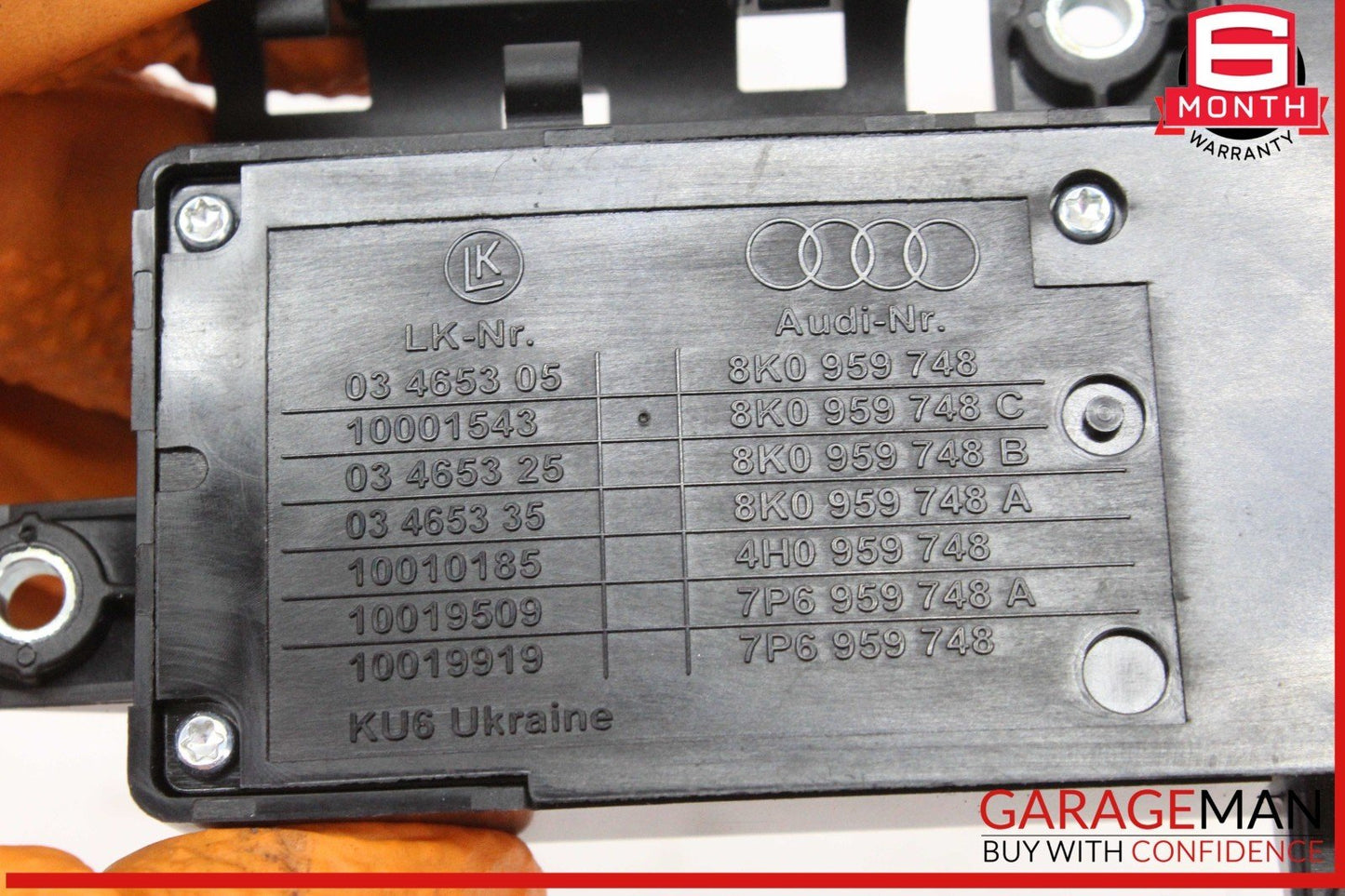 14-18 Audi Q3 A6 SQ5 Front Right Side Seat Adjustment Switch 8K0959748 OEM